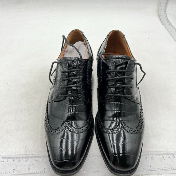 Black Men\'s Stylish Closed Cap Toe Low Heel Derby Oxfords Lace-Up Comfort Shoes main image 4